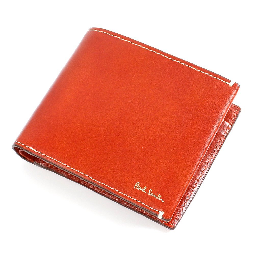 新品 ポールスミス メンズ 二つ折り財布 Paul Smith ポリッシュカーフグループ 赤 紳士 財布 ◆PSQ0144-22_画像2