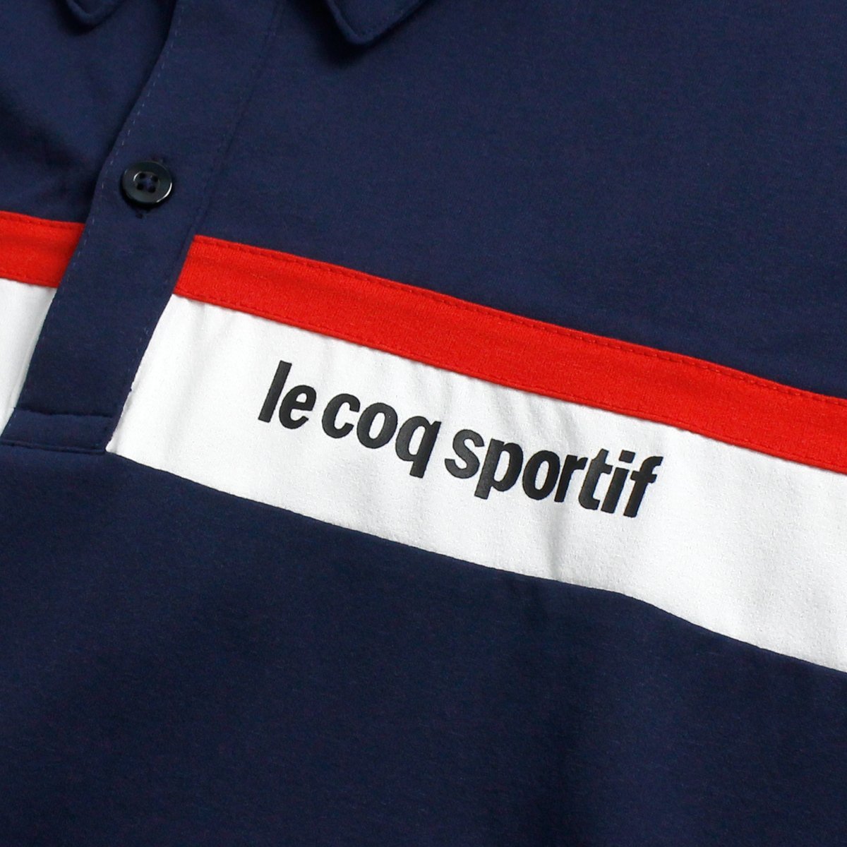 新品 ルコック ゴルフに最適 吸汗速乾 ストレッチ 半袖 ポロシャツ L 紺 le coq sportif メンズ シャツ UPF50 GOLF スポーツ ◆NL155B_画像6