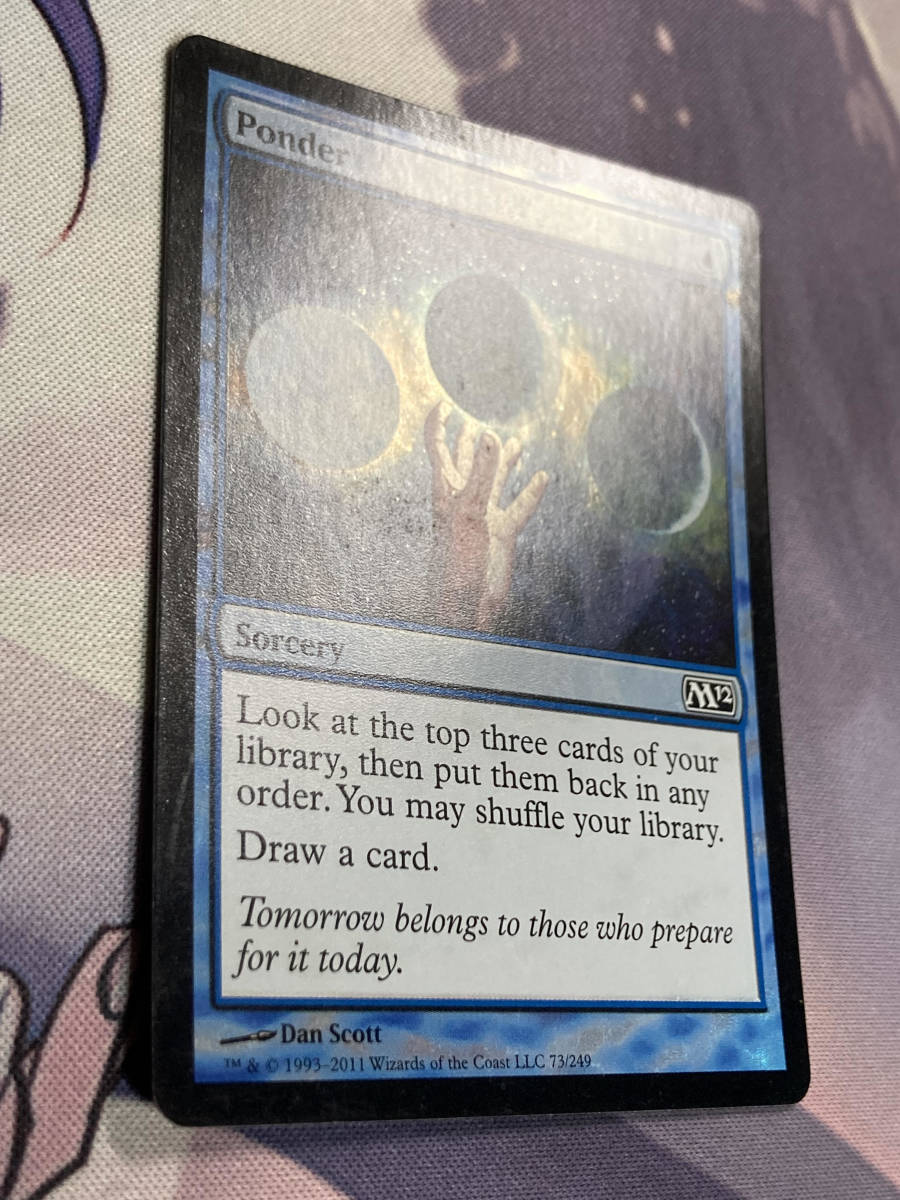 MTG　《思案/Ponder》【foil】　M12　英語_画像3