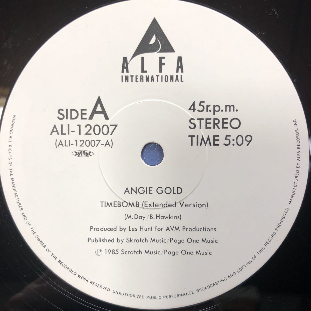 U帯付12インチ Angie Gold アンジー・ゴールド タイムボム Timebomb レコード 5点以上落札で送料無料_画像3