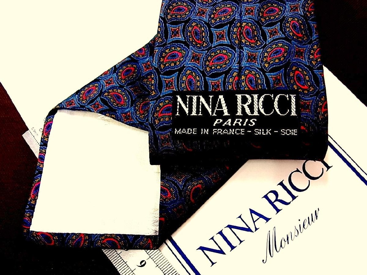 ♪26190D♪状態並品【ペイズリー 柄】ニナリッチ【NINA RICCI】ネクタイ_画像2