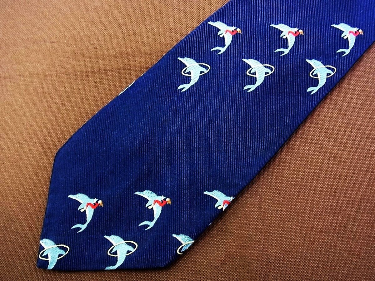 !26251D! condition staple product [ embroidery dolphin show pattern ] Benetton [BENETTON] necktie 