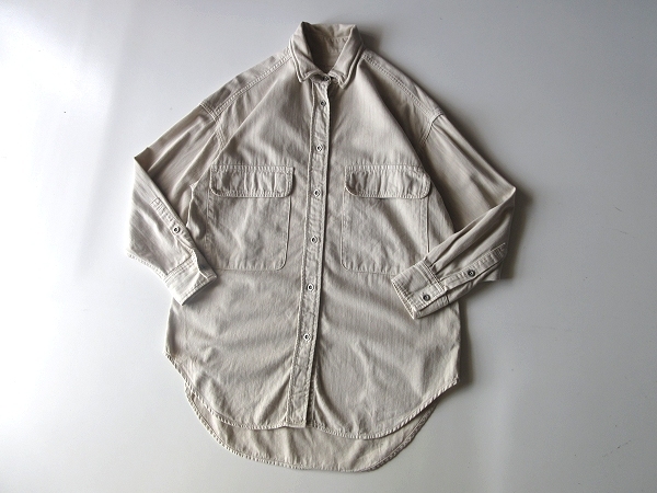 GALLARDAGALANTE × YANUK ガリャルダガランテ別注 ヤヌーク 2021SS ソフトデニム オーバーサイズ C.P.O シャツ FREE サンドベージュ SND