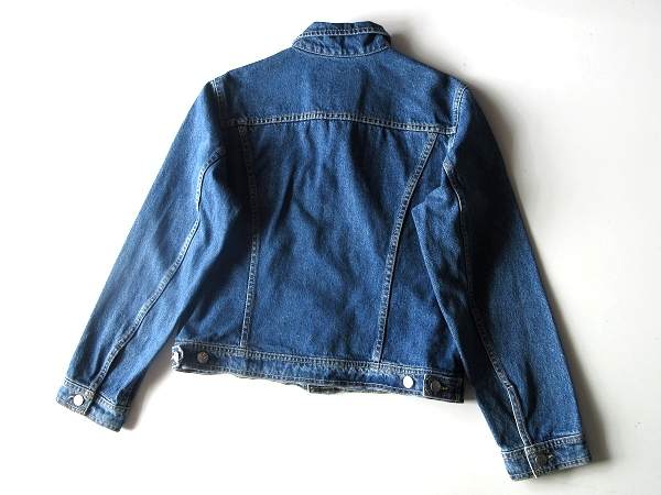 90sビンテージ フランス製 agnes b. SPORT JEANS アニエスベー トカゲロゴピスネーム Lee 101J型 デニムジャケット Gジャン 1 インディゴ_画像3