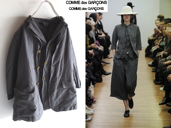 驚きの値段 COMME des tricot グレー XS テーラードジャケット 七分袖