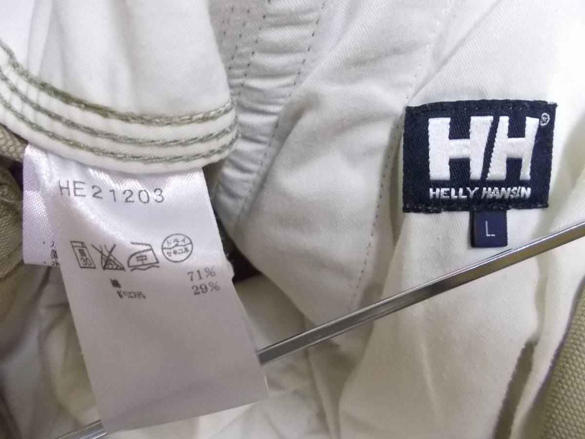 a217◆HELLY HANSEN ダック地ショートパンツ◆Lサイズ ベージュ色系 古着USED HE21203 ヘリーハンセン ハーフパンツ ゴールドウィン製 4F_画像8