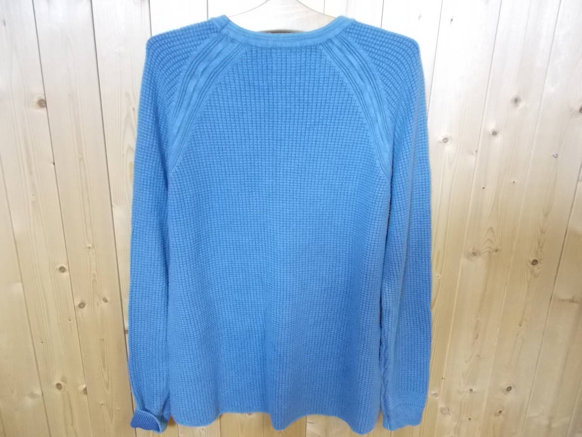 a220*YANUK big waffle knitted *M size 57201040 Yanuk long sleeve big waffle knitted light blue kai tuck Inter National 4F