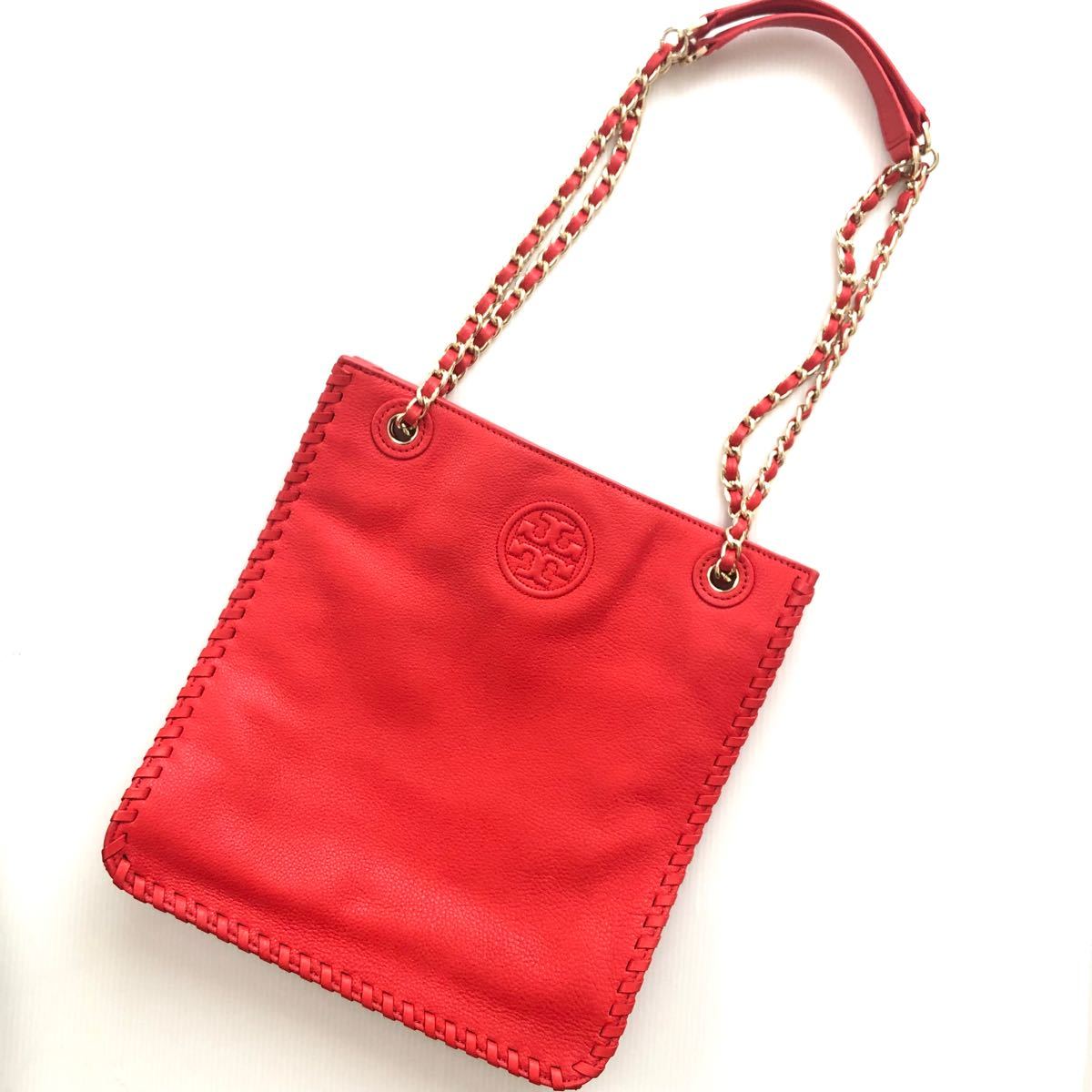 極美品 TORY BURCH チェーン ショルダーバック 2way レッド Yahoo