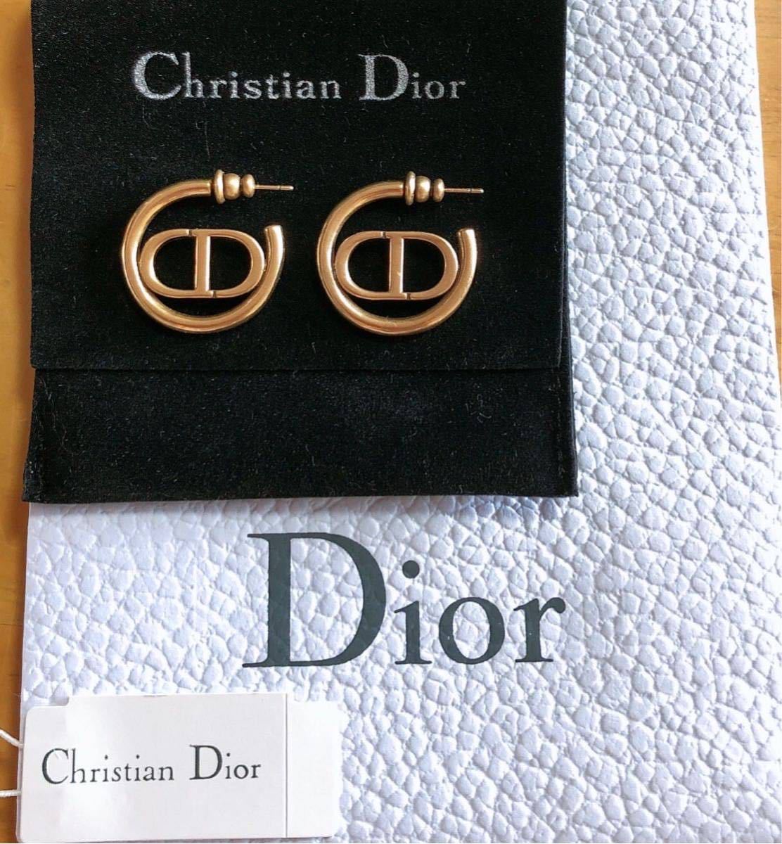 逆輸入アクセサリーChristian Dior ディオール ロゴ ゴールド フープ ピアス www