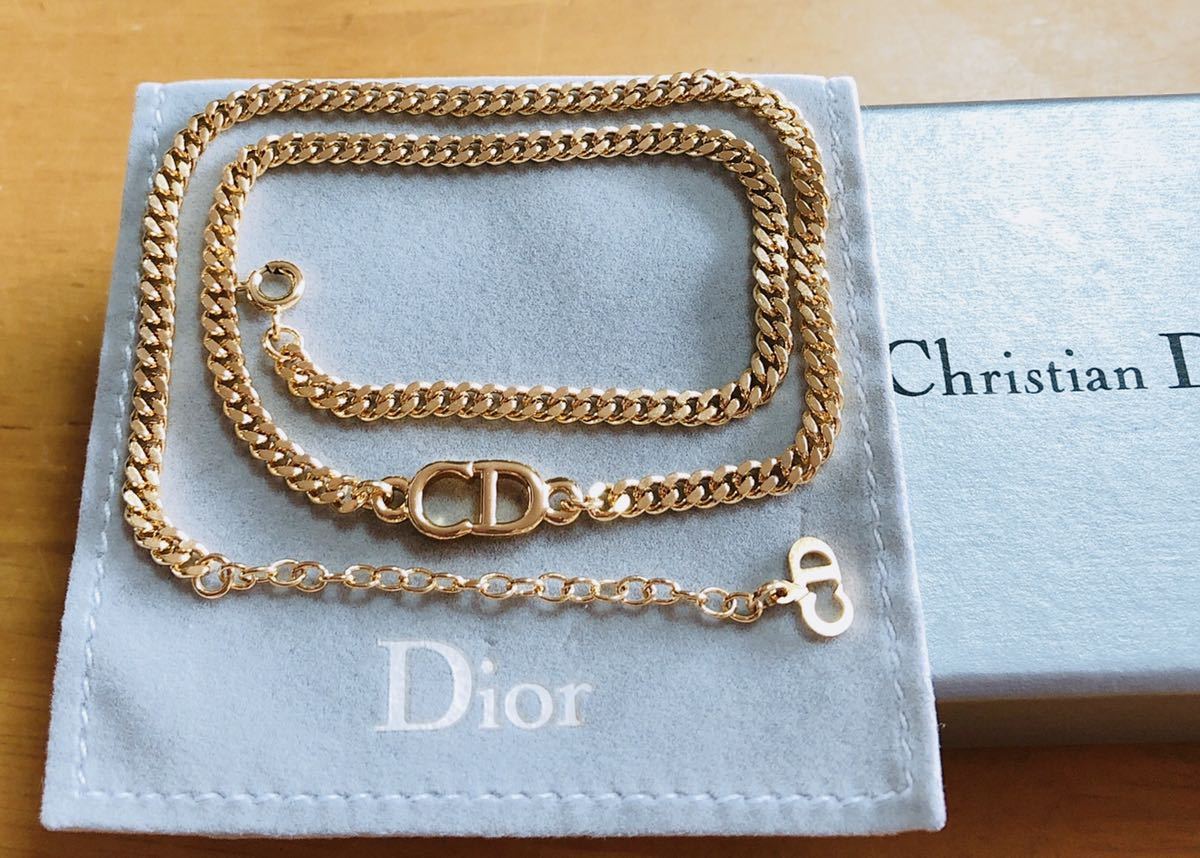 Christian Dior ディオール ネックレス ゴールド ロゴ_画像1
