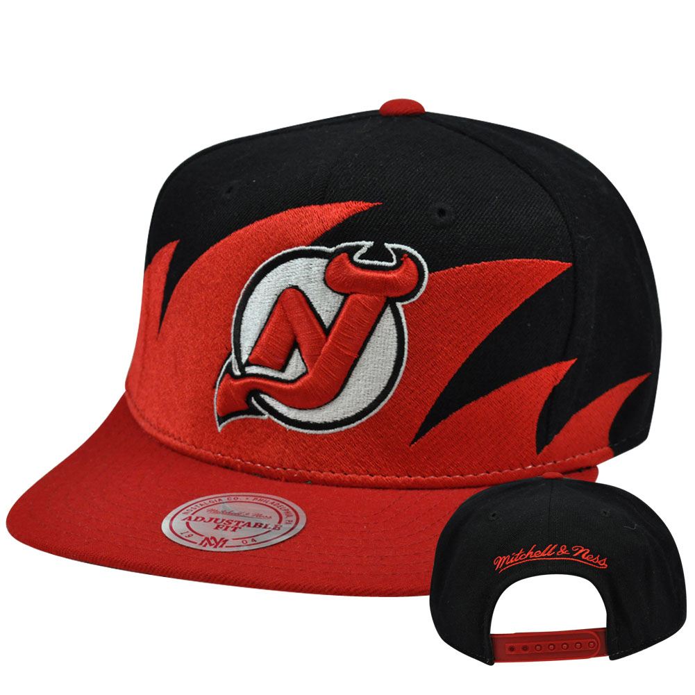 USA正規品 NHL ニュージャージー Devils デビルス mitchell&ness ミッチェル＆ネス 公式 スナップバックキャップ 黒×赤 アイスホッケー