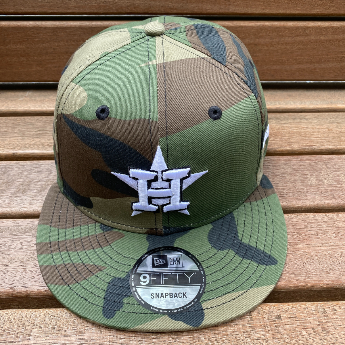 USA正規品 Newera ニューエラ 9FIFTY ヒューストン アストロズ ASTROS スナップバックキャップ THE US Woodland 迷彩 カモフラージュ MLB_画像2