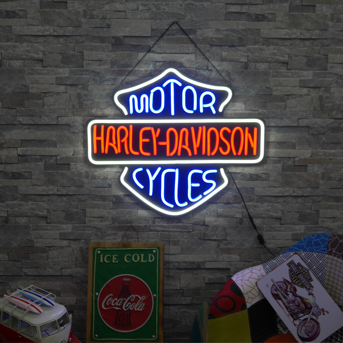 ネオン管風 LED看板 ハーレーダビッドソン HARLEY DAVIDSON ネオン