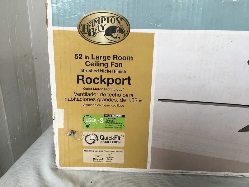 * новый товар! Hampton Bay Rockport потолочный вентилятор 52 дюймовый черный никель потолок вентилятор LED свет освещение [I0208A7]