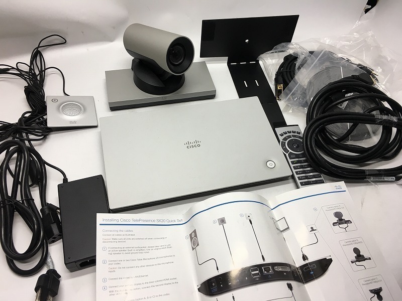 ■美品！送料無料！Cisco ビデオ会議システム TelePresence SX20 Quick set カメラ、マイク、リモコン、カメラスタンド、取説付いてます