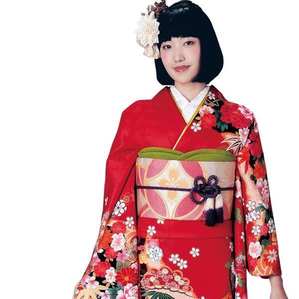 日本製】 H.L 絵羽振袖着物【単品】【2】赤系 卒業式・成人式