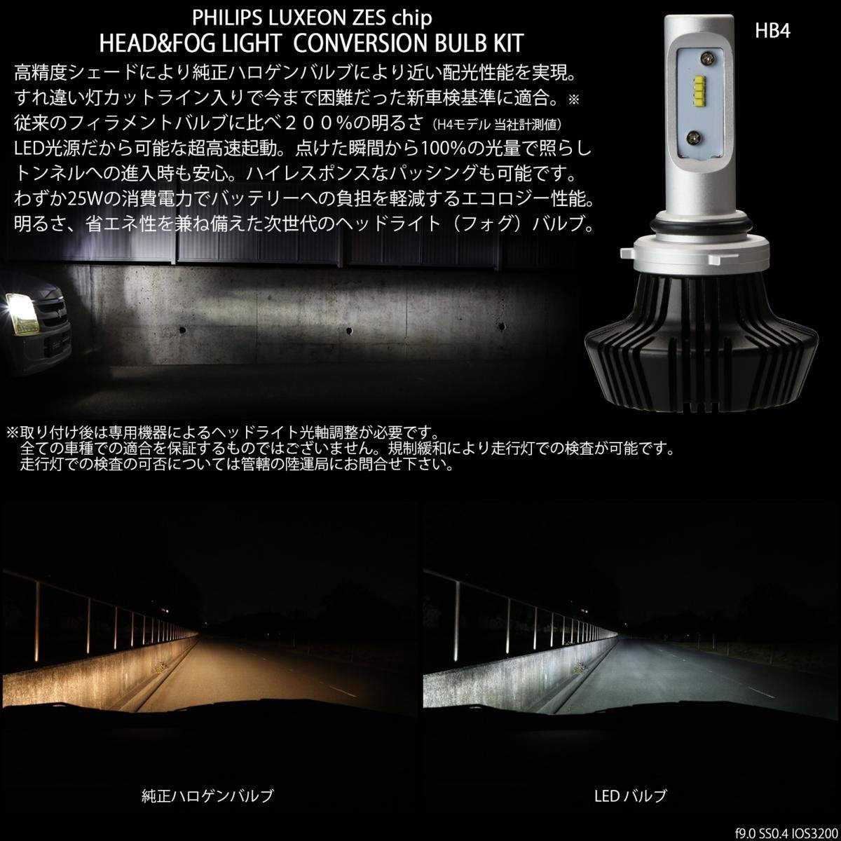車検対応 H10 LED ヘッドライト フォグランプ コンバージョン バルブ 6500K ZESチップ 12V/24V対応 カットライン入り H-102_画像2