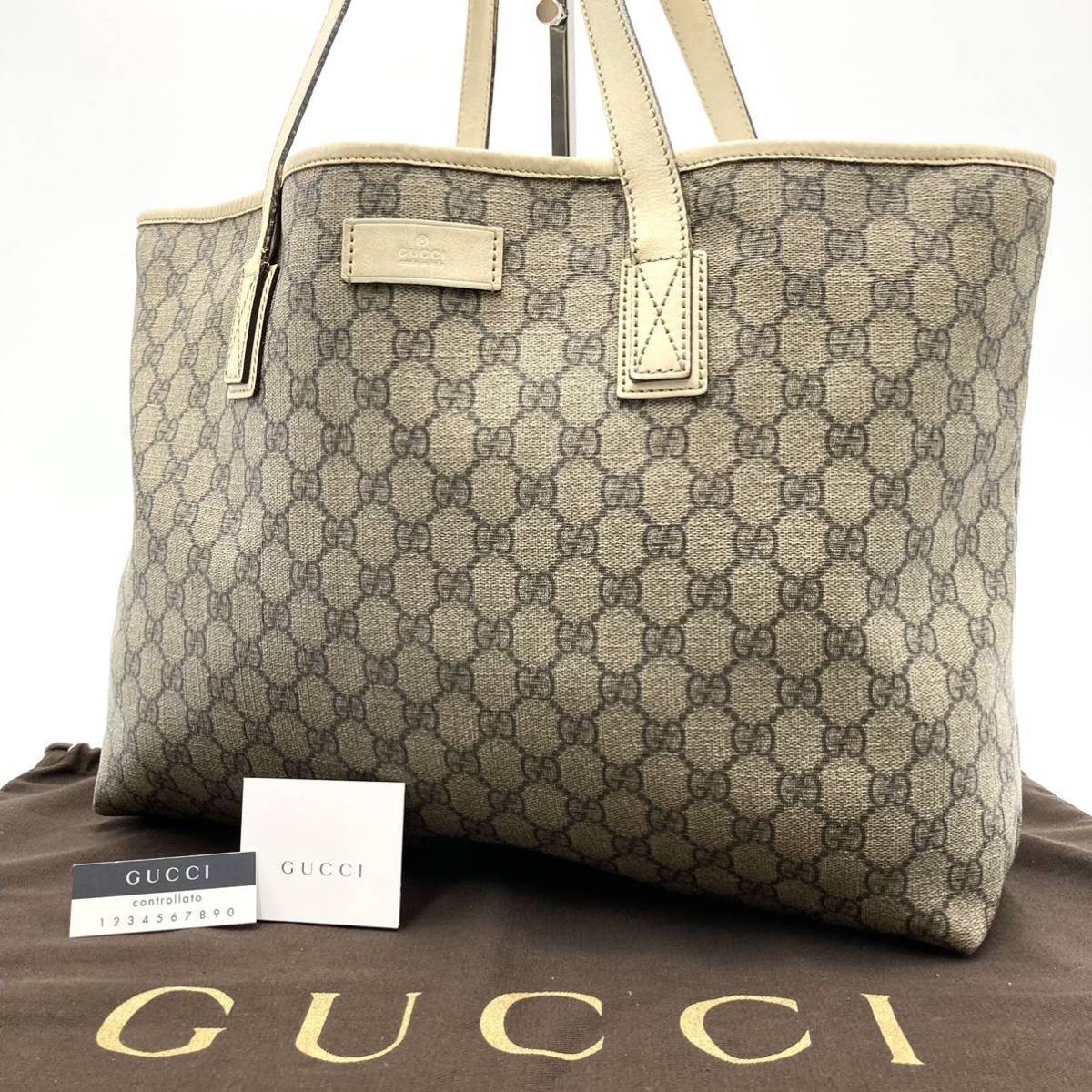 1円《美品》GUCCI グッチ GGスプリーム 大容量 トートバッグ ビジネス