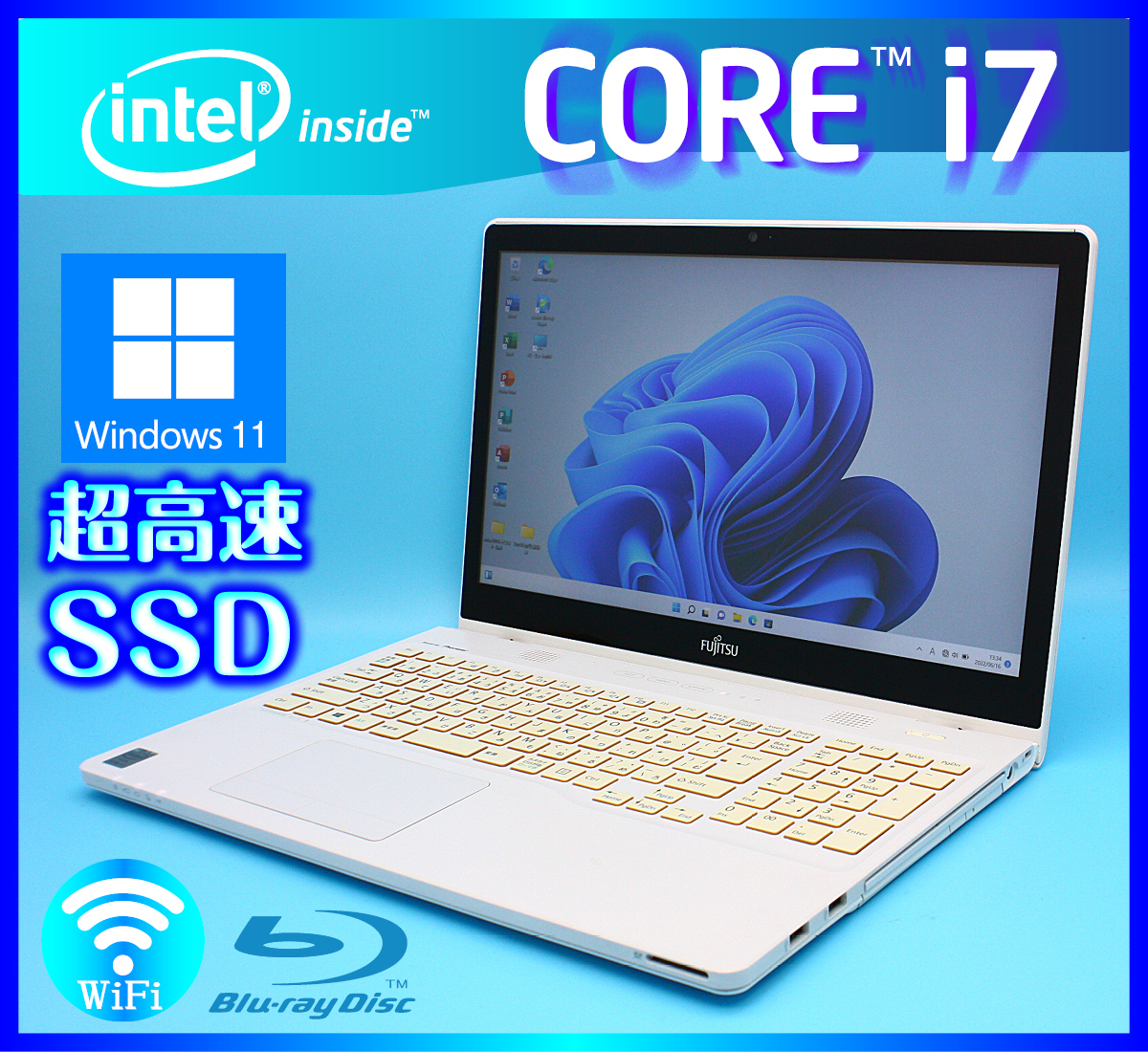 富士通 メモリー 16GB 搭載 Windows11 タッチパネル Core i7 4712HQ 4