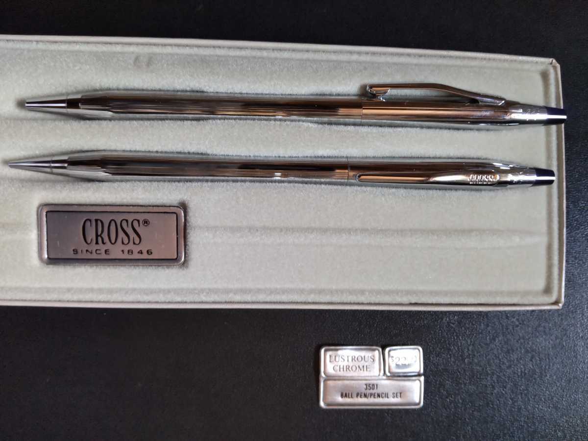 特集の通販 CROSS 銀製１本金張２本クロム１本ボールペン計４本 クロム 