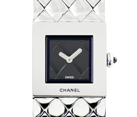 バーゲンで 【美品】シャネル レディース腕時計 2Q16 黒文字盤 シルバー マトラッセ 腕時計(アナログ)