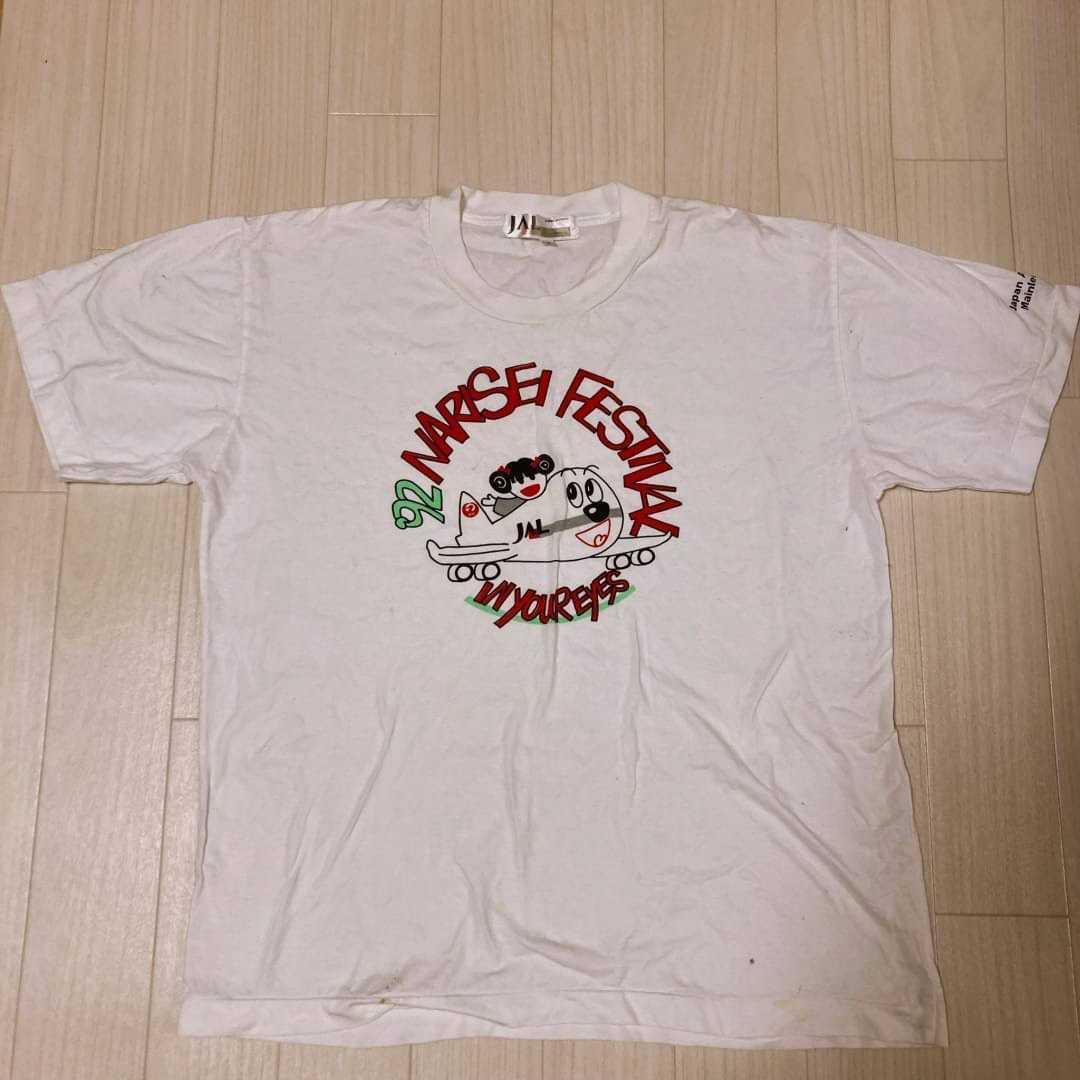 JAL ジャル　Tシャツ ‘92NARISEI FESTIVAL　ホワイト　サイズL　トップス_画像1