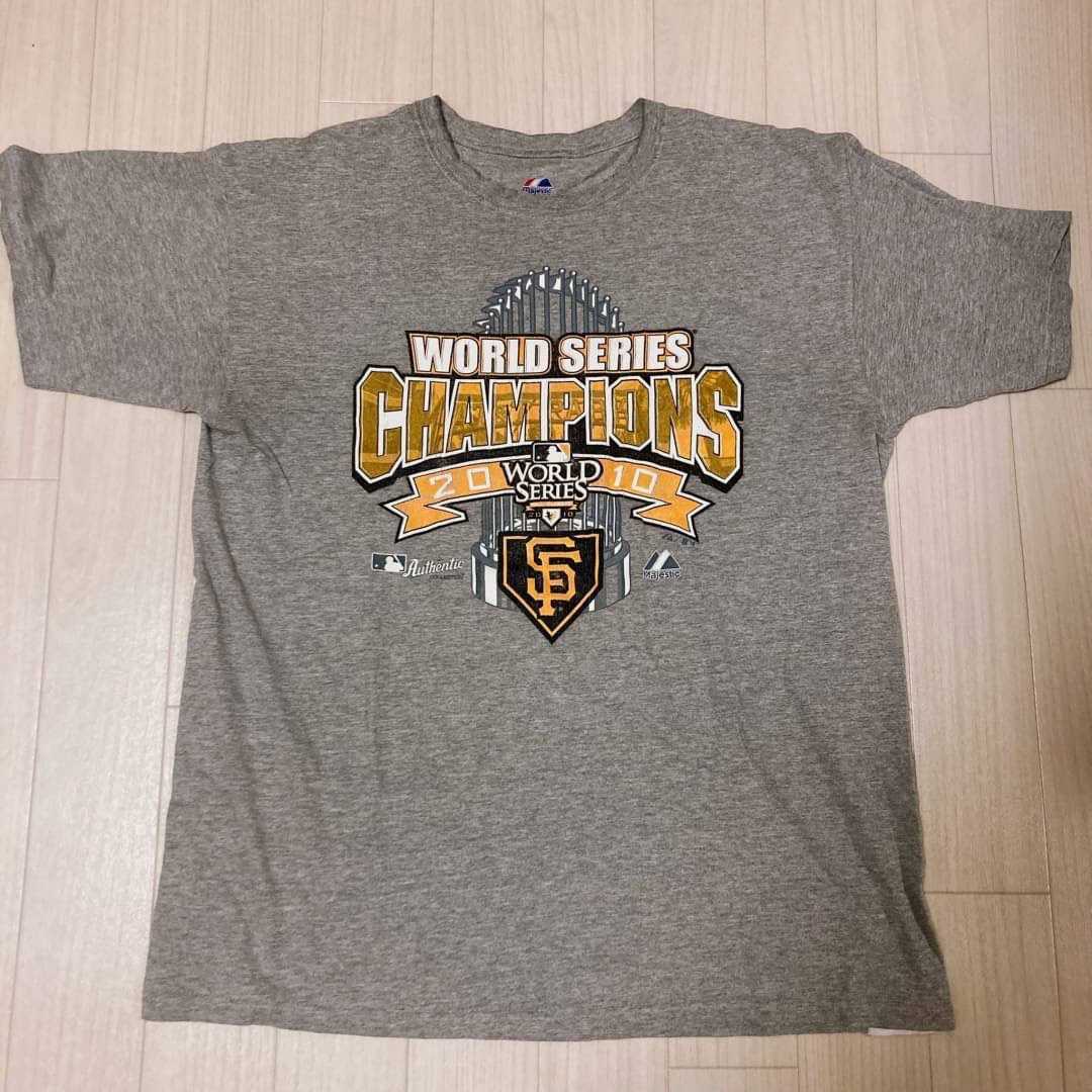 Majestic マジェスティック　2010 WORLD SERIES Tシャツ　グレー　サイズL_画像1