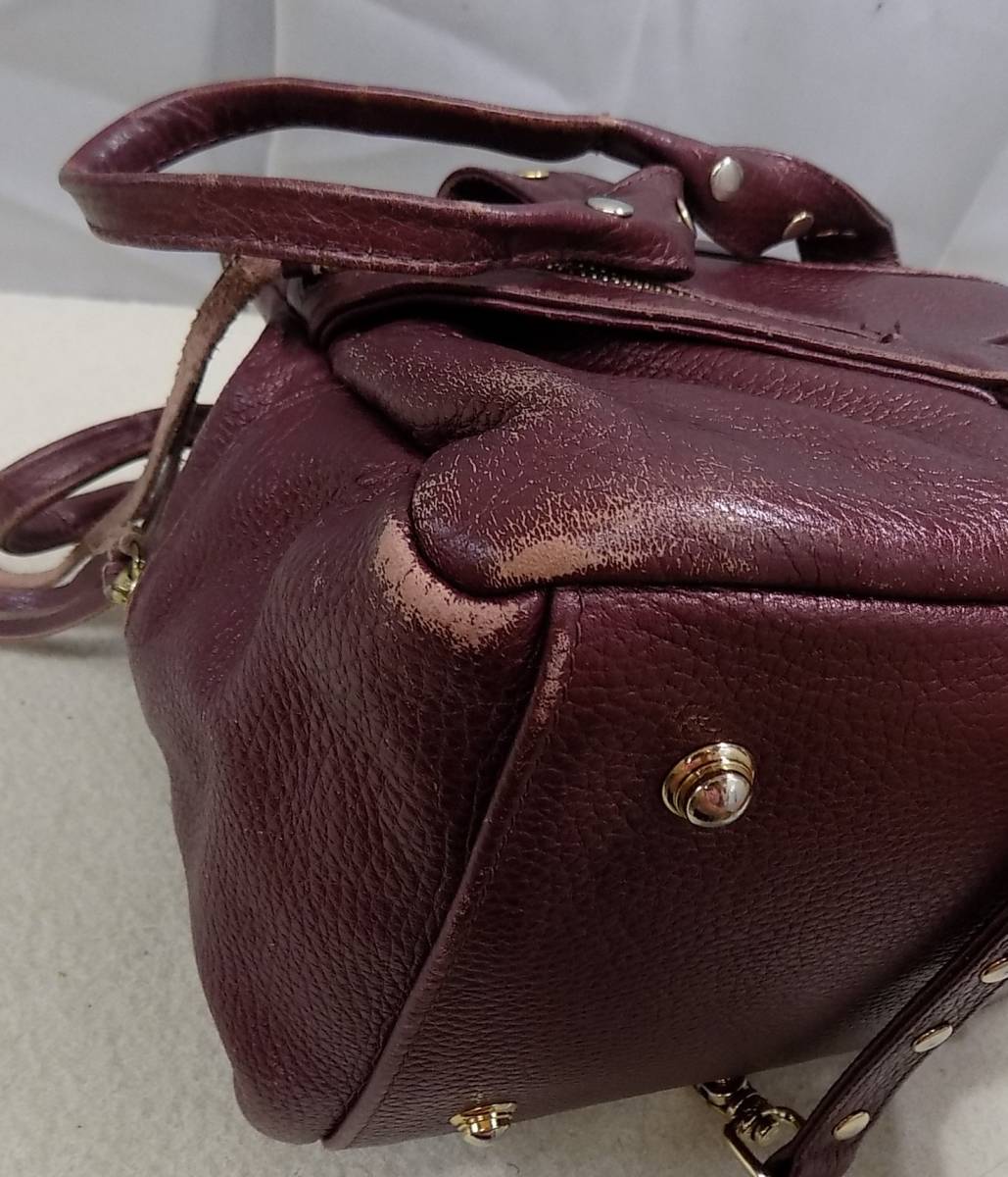 Botkier ボトキエ ボルドー色　革ハンドバッグ_画像6