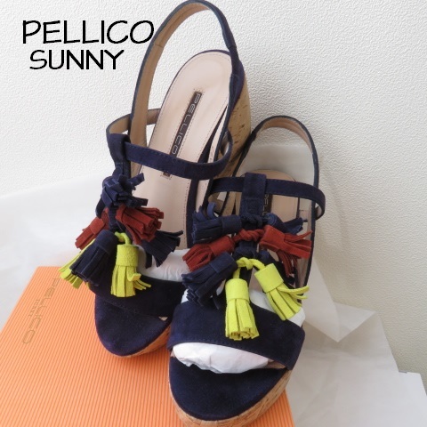 送料込 匿名配送 PELLICO SUNNY ペリーコ サニー　厚底　サンダル　サイズ３５　ネイビー_画像1