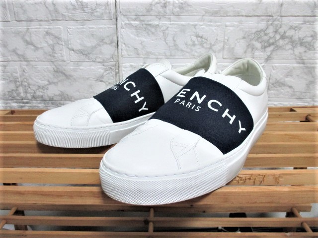 ☆GIVENCHY ジバンシィ ジバンシー デザイン ロゴ テープ スニーカー スリッポン/メンズ/42/27cm