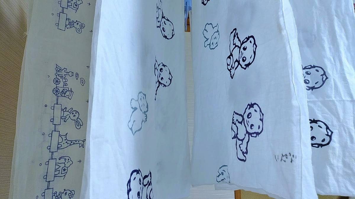 レトロ柄 平織りおしめ 中古品 3種類 10枚　布おむつ 　昭和レトロ_画像4