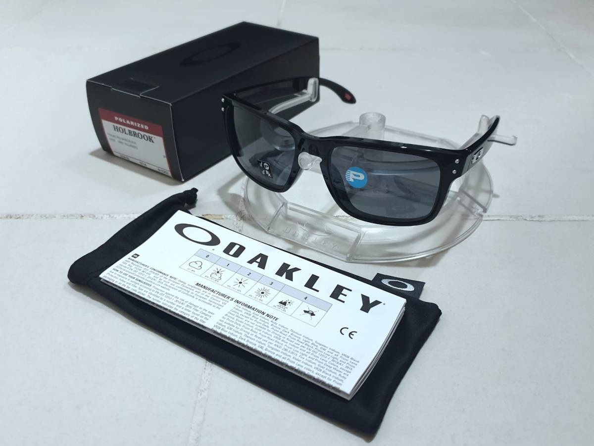 新品 偏光レンズ OAKLEY HOLBROOK オークリー ホルブルック GREY POLARIZED グレー ポラライズド POLISHED BLACK サングラス OO9102-02_画像2