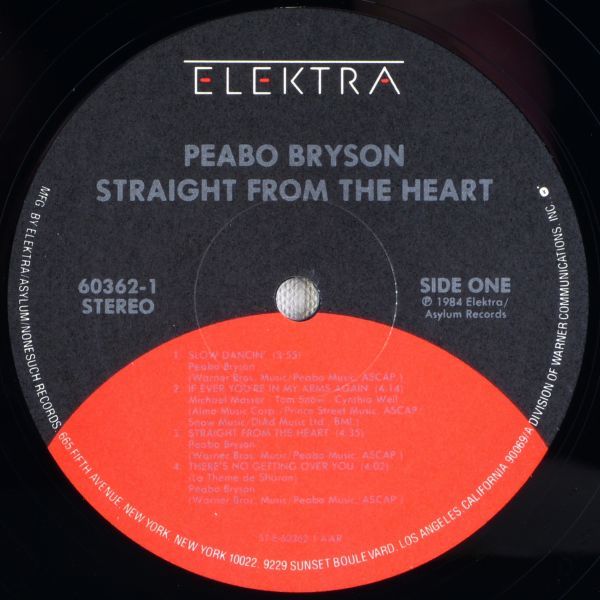 ■Peabo Bryson（ピーボ・ブライソン）｜Straight From The Heart ＜LP 1984年 US盤＞_画像8