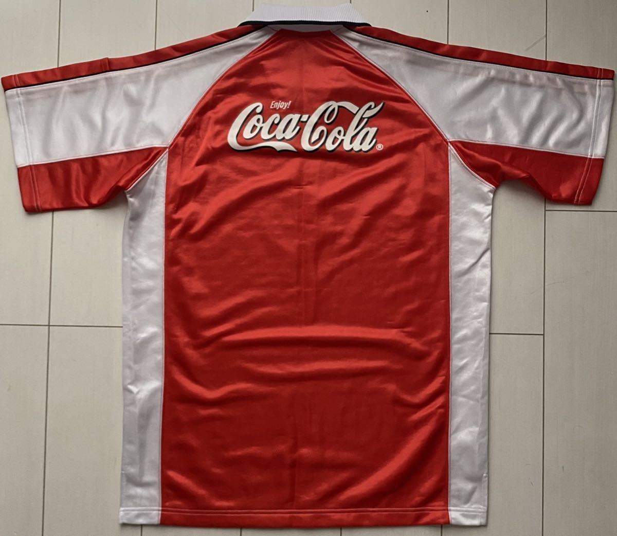 送料無料 00s vintage ビンテージ 限定 非売品 COCA COLA コカ コーラ 2002 日韓 ワールドカップ ゲームシャツ ユニフォーム Tシャツ 赤 XL_画像3