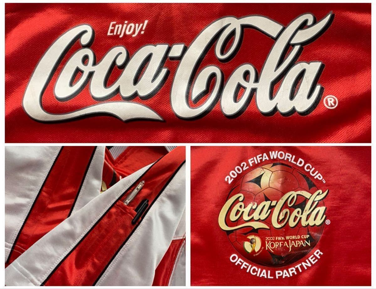 送料無料 00s vintage ビンテージ 限定 非売品 COCA COLA コカ コーラ 2002 日韓 ワールドカップ ゲームシャツ ユニフォーム Tシャツ 赤 XL_画像7
