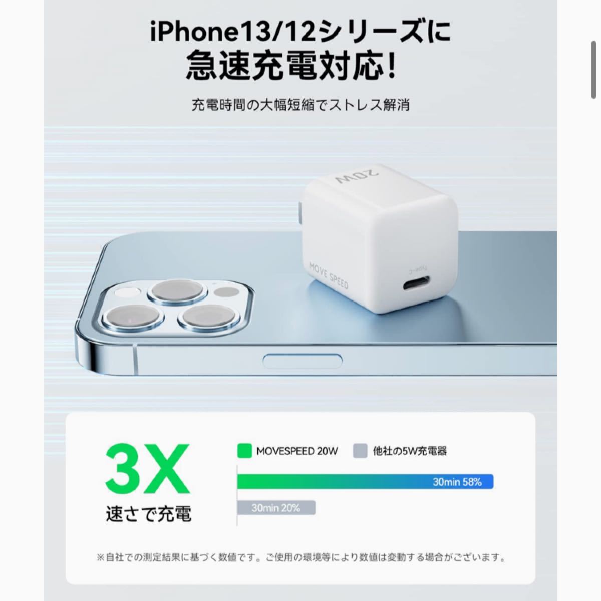 iPhone 急速充電器 PD充電器 20W MOVESPEED 超小型 PSE認証済み