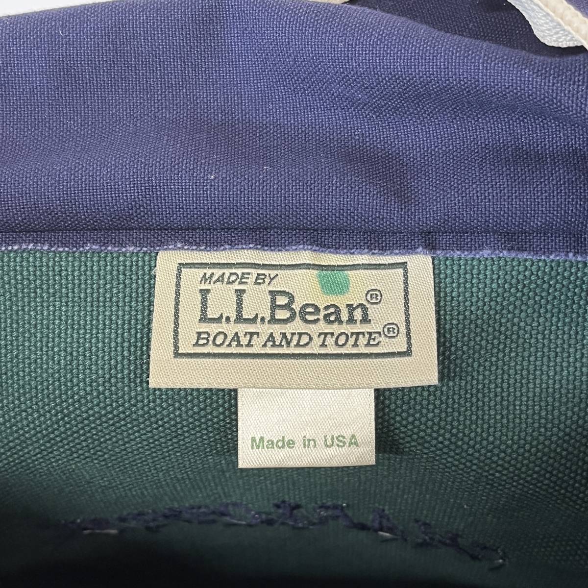 ビンテージ　 USA製　L.L.Bean　ボート＆トート　ビーントート　キャンバス ジップ付き　バッグ　刺繍　220602_画像9