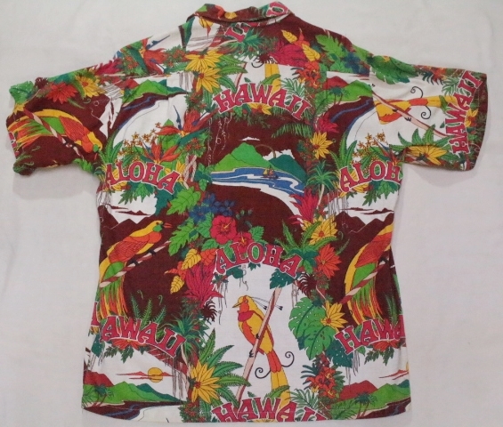 VintageOriginal 70's アロハシャツ 表記XL コットン総柄半袖シャツ Made in Hawaii ヴィンテージ古着_画像5