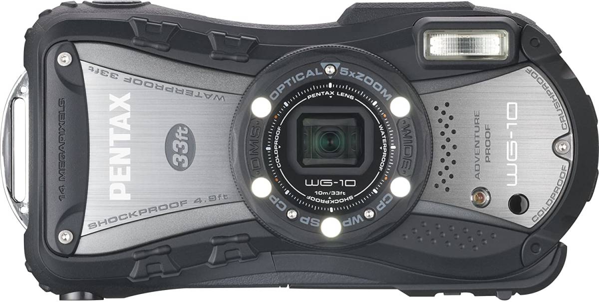 PENTAX 防水デジタルカメラ PENTAX WG-10 ブラック 1cmマクロ マクロ