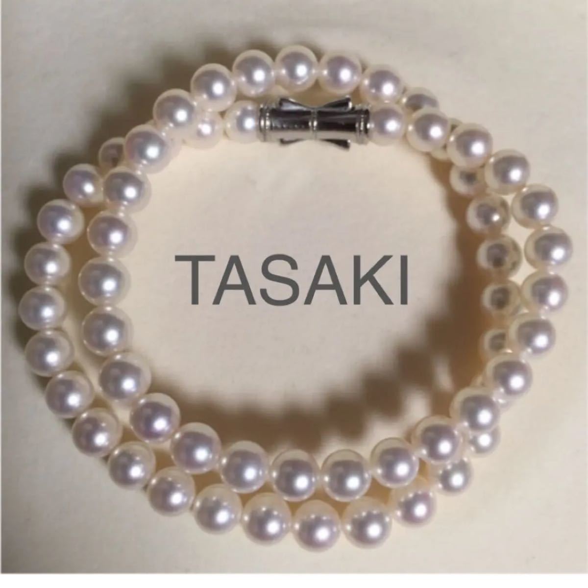 TASAKI パールネックレス7-7.5mm シルバー 42cmあこや真珠 本真珠