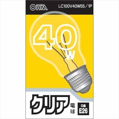 クリア電球 LC100V40W55/1P 06-1751