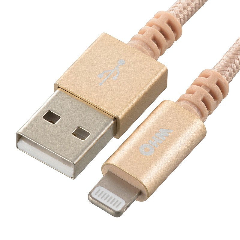 AudioComm 切れにくいライトニングケーブル USB TypeA/Lightning 1m｜SIP-L10TAH-N 01-7105 オーム電機 OHM_画像3