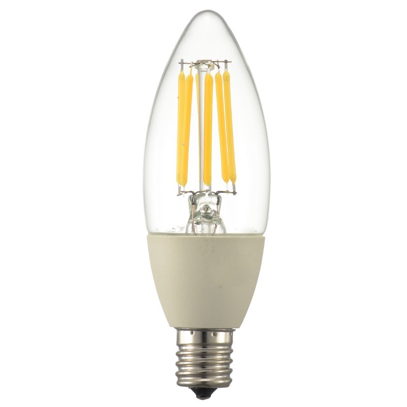 LED電球 フィラメント シャンデリア球 E17 60形 調光器対応 電球色 クリア 全方向｜LDC6L-E17/D C6 06-3487 OHM_画像2