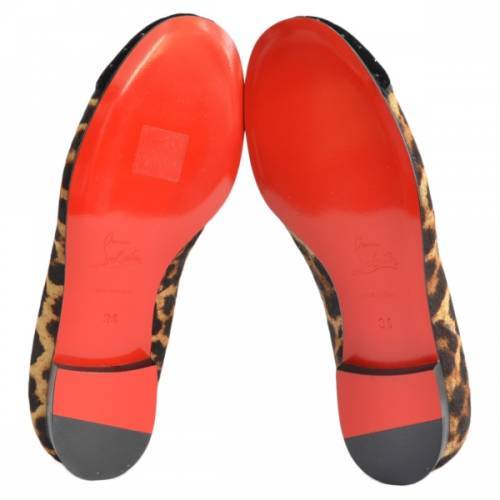 Christian Louboutin クリスチャンルブタン Drawer別注 MY LOVE FLAT VELVET レオパードオペラシューズ R2A-19758B_画像3