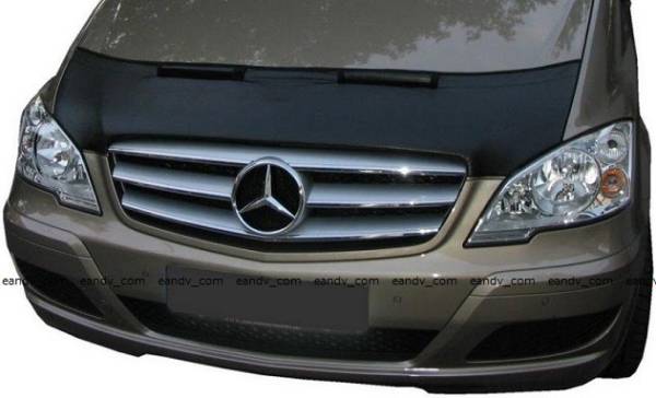  immediate payment 2003- Mercedes Benz W639 Viano 03- black black fake leather bonnet cover nose bla hood trim / aero grill spoiler 
