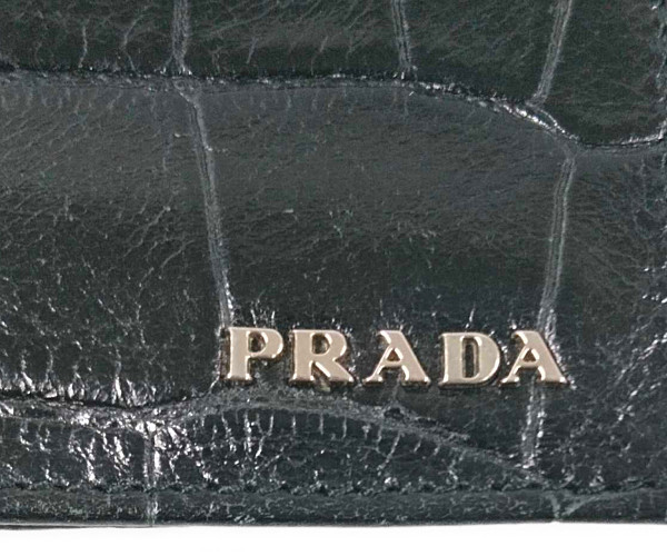 PRADA プラダ クロコ型押し ウォレット 二つ折り マネークリップ