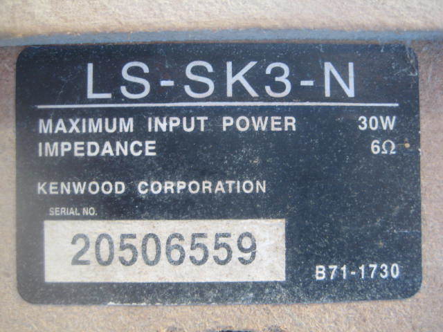  cheap! speaker KENWOOD LS-SK3-N Kenwood 30W 6Ω