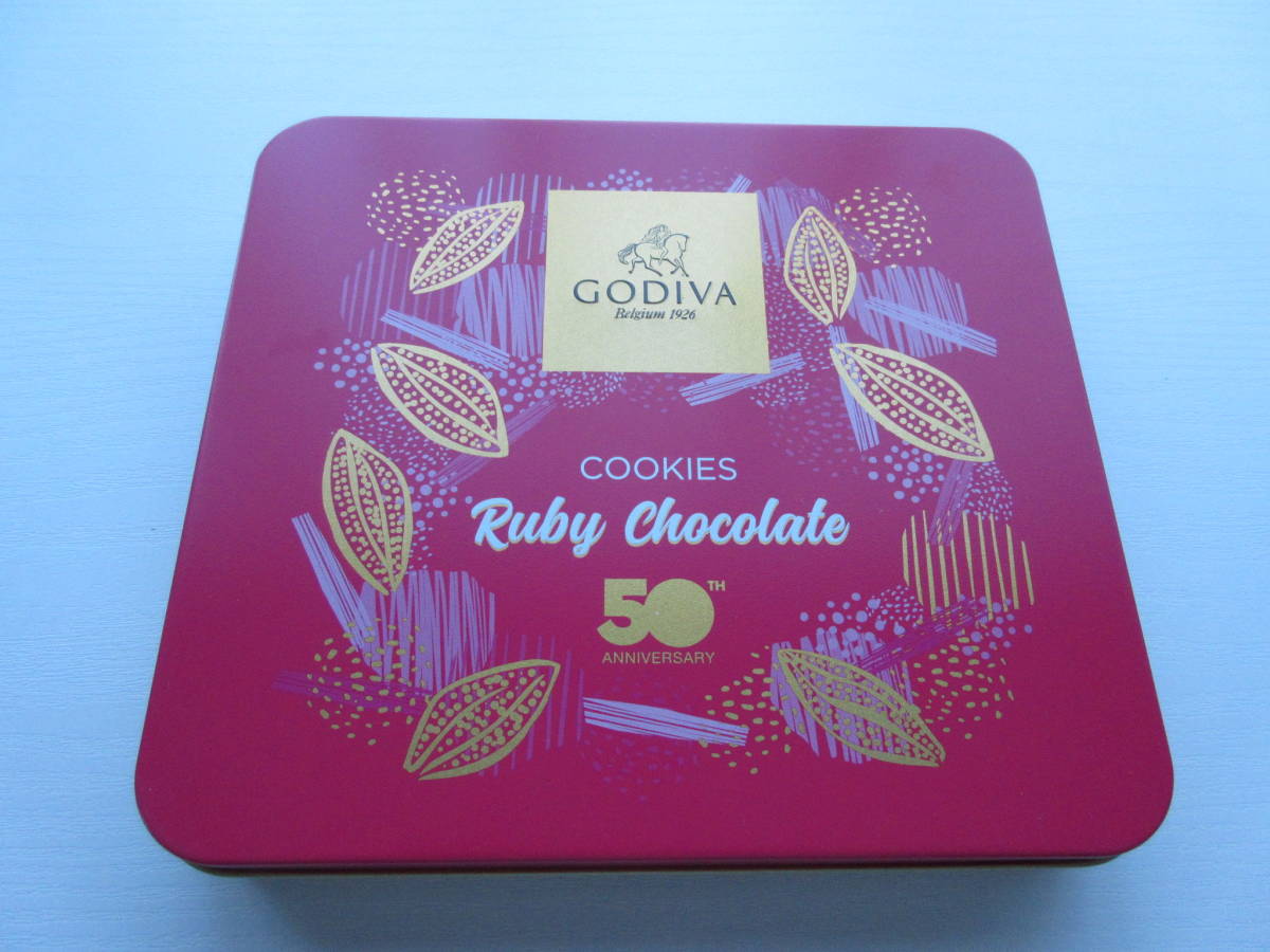 可愛い　お菓子空き缶　GODIVA　50TH　_画像1