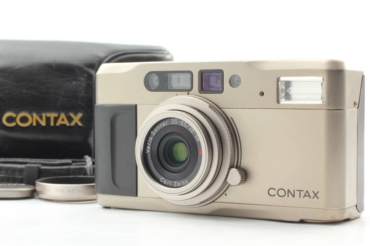 大きな割引 Shoot & Point TVS Contax case】 leather w/ MINT 【美品】【Near 35mm 1009@E3 コンタックス Camera Film コンパクトカメラ