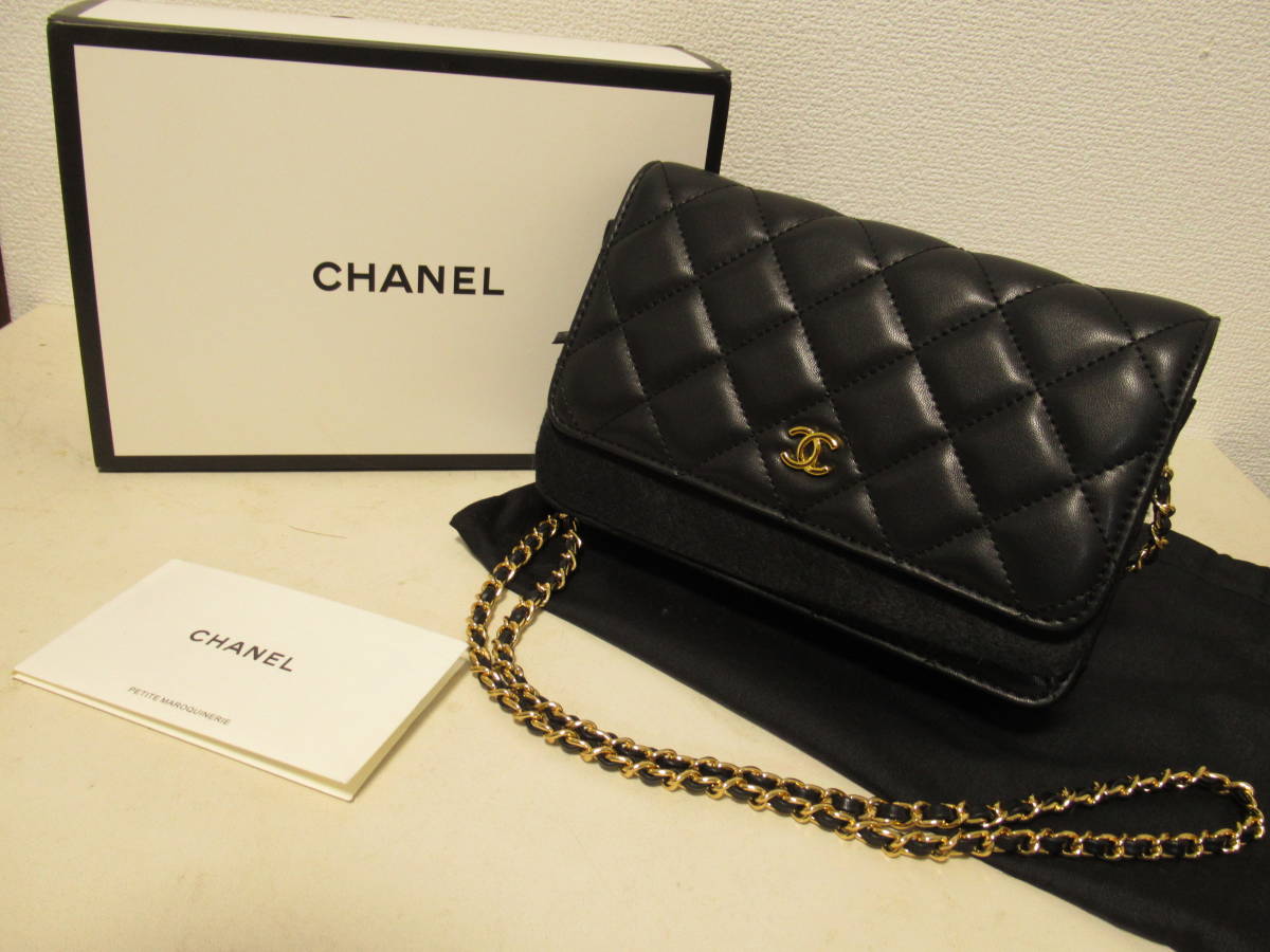 シャネル CHANEL マトラッセ ラムスキン 黒 チェーンウォレット item